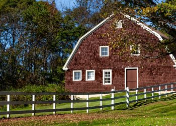 Red barn-style home